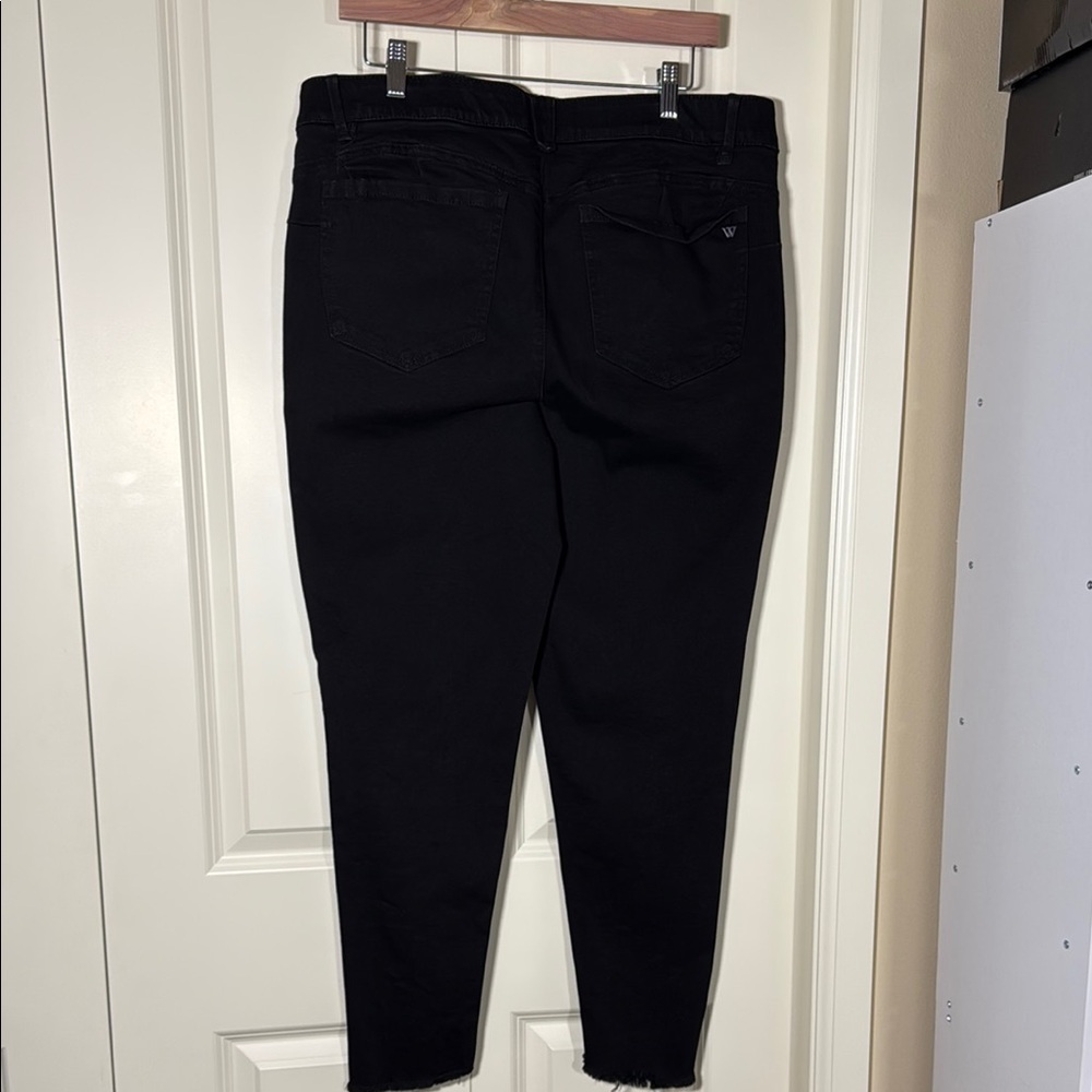 Wit & Wisdom Black w/Sparkle Tuxedo Stripe Ankle Cropped Jeans - Picture 6 of 16